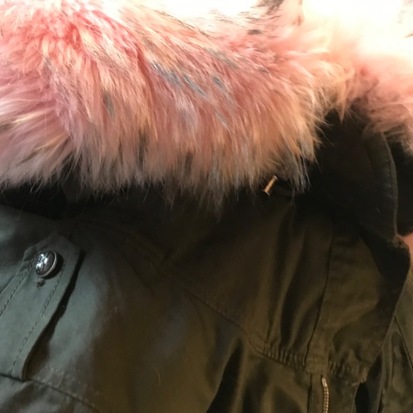 Nora Barth made in Italy parka fur hood, army green M - Picture 4 of 11